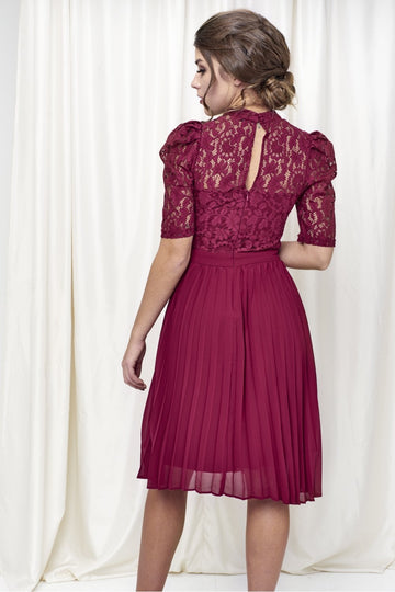 Pleated Lace Dress Double Second